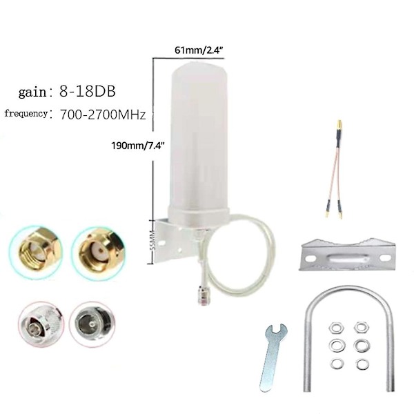 3g 4g 5g Tønne Utendørs Antenne Dual Interface Sma Ts9 Crc9 Ruter Nettverkskort