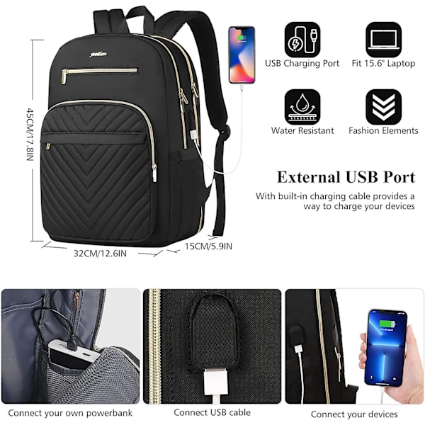 Multifunktionell Laptop Ryggsäck För Kontor Och Skola Med Usb