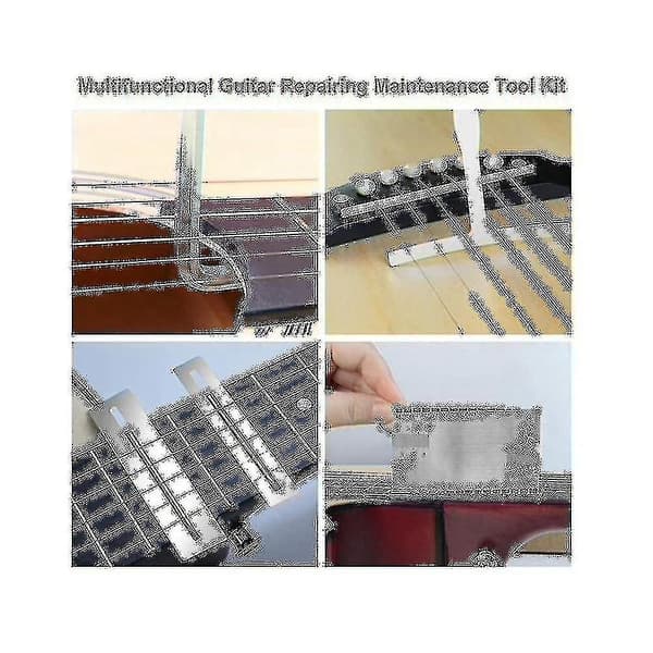 Gitarrverktygsset med 79 delar, Gitarrtillbehör Gitarrreparationssats med gitarrsträngar plektrum bryggpinnar