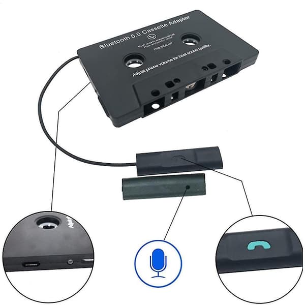 Bilstereo Bluetooth Kassettspiller Kassett Adapter Bluetooth 5.0