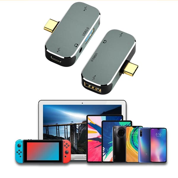 Usb 3.0 2.0 3.5mm Jack Type C Hub Multi Splitter 4 Ports Expander For Phone