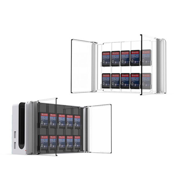 Spilkassette til etui til Switch Transparent Kassette Opbevaringsboks 10 Slots Kabinet