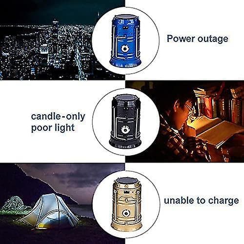 LED Camping Lantern, oppladbar (blå)