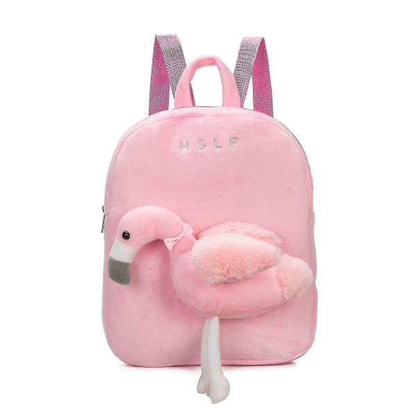 Aftagelig plys Flamingo børneskoletaske Snacks Lille rygsæk til piger
