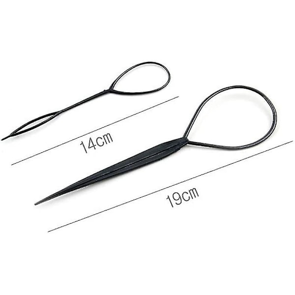 Hår Fletning Tilbehør Hestehale Styling Maker Clip Fransk Fletning Værktøj Magic Topsy Tail Loop Hår Kit Til Kvinder Piger (sort) 10stk)