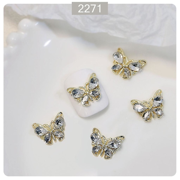 5 stk. Legering Neglekunst Rhinestones Krystal Perler Til Negle Dekoration Ringe Øreringe Diy 2271