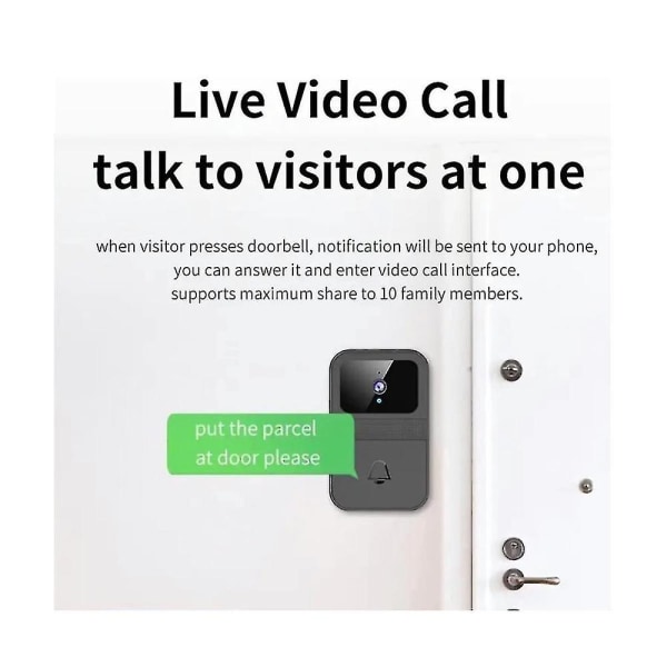 Smart Wifi med Chime, trådlös fjärrkontroll, säkerhetsdörrring Intercom Camera Dörrövervakning