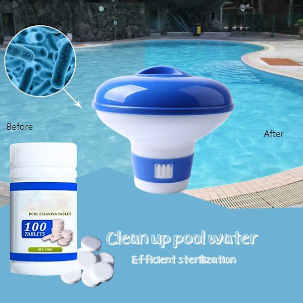 Klorinator för pool plus 100 tabletter klortabletter för pool