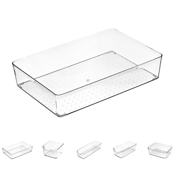 Pet Clear Transparent Opbevaringsskuffe Beholdere Køleskab Organizer Desktop Kosmetisk Opbevaring