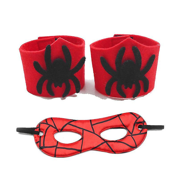 Gutter og jenter barn Spider Man kappe maske håndleddsbånd sett barn Spider Man kappe kappe sett barn jul Halloween superhelt Spider Man kostymer