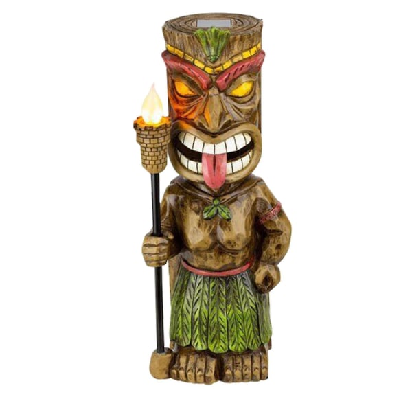 Utomhus Solar Maya Ornament med Torch Resin Maya Kulturell Charm Hantverk För Hemträdgård