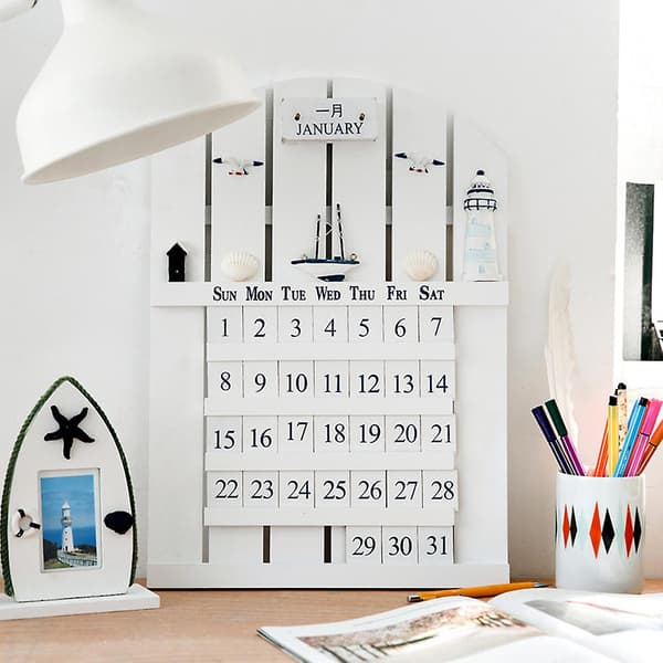 Träevighetskalender Diy för kreativ handgjord hängande väggkalender Hem D