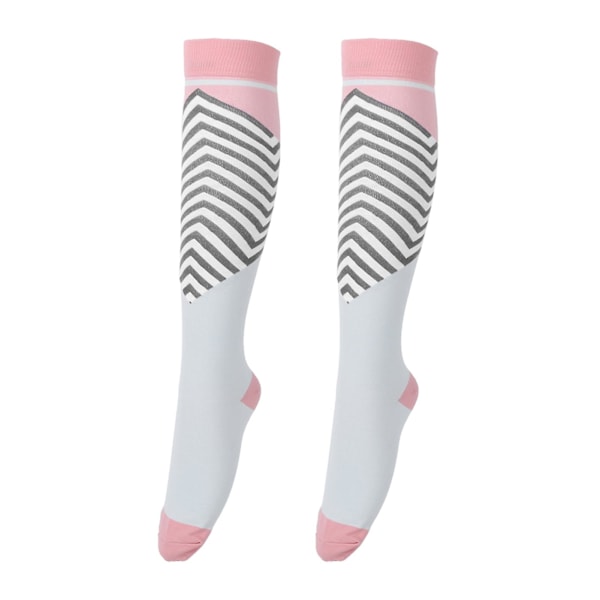 Pink Blue Compression Running Sleeve Stockings for Joggers Athletes - L/XL