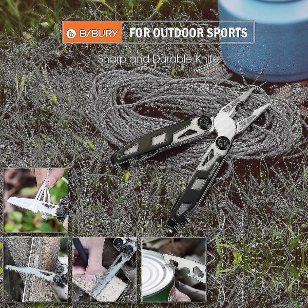 18 i 1 lommeværktøj, titan-greb design multitool, foldbart multitool rustfrit stål, multifunktionel tang med nødhammers, skruetrækker, sav