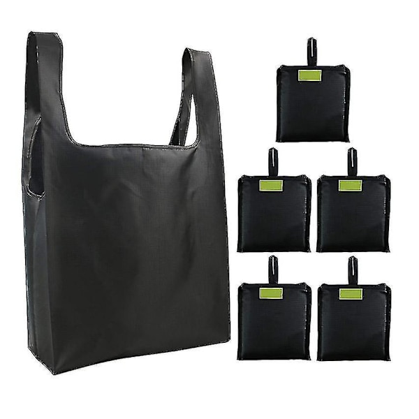 Gjenbrukbare Tote Bags Shopping Bæreposer Med Lom 6 Pakke Dagligvareposer Ripstop Maskinvaskbar Vanntett Miljøvennlig Robust Lett