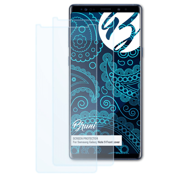 Bruni 2x Schutzfolie yhteensopiva Samsung Galaxy Note 9 cover folie kanssa