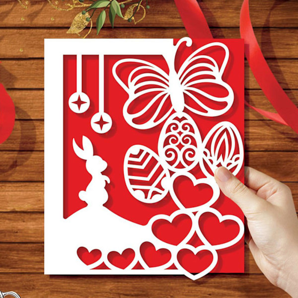 Påskhare Ägg Metall Skärmaskin Stencil Diy Scrapbooking Album Papperskort