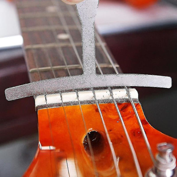 Gitarr Luthier Mätverktyg Set Sträng Action Linjal, 9 Erstring Radie Gauge För Gitarr Reparation