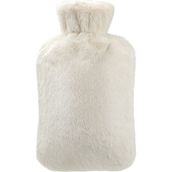 Varmtvannsflaske med fluffy deksel, Kid Varmtvannsflaske med lokk 2 L, komfortabel, sikker og holdbar varmebevaring God ytelse, varm om vinteren