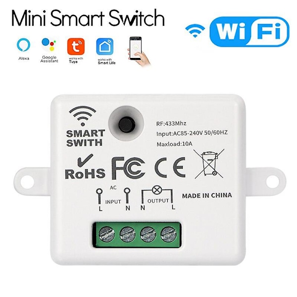 433MHz Trådlös Fjärrkontrollbrytare Rf Wifi Relämottagare Rf Tryckknapp