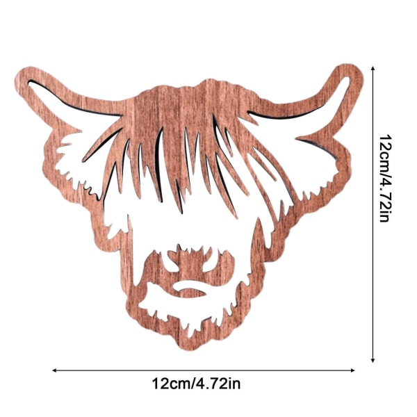 Träunderlägg med Highland Cow-motiv, Bordstabletter i Trä, Mini-Pallunderlägg, DIY-Hantverk för Bröllop och Festdekoration