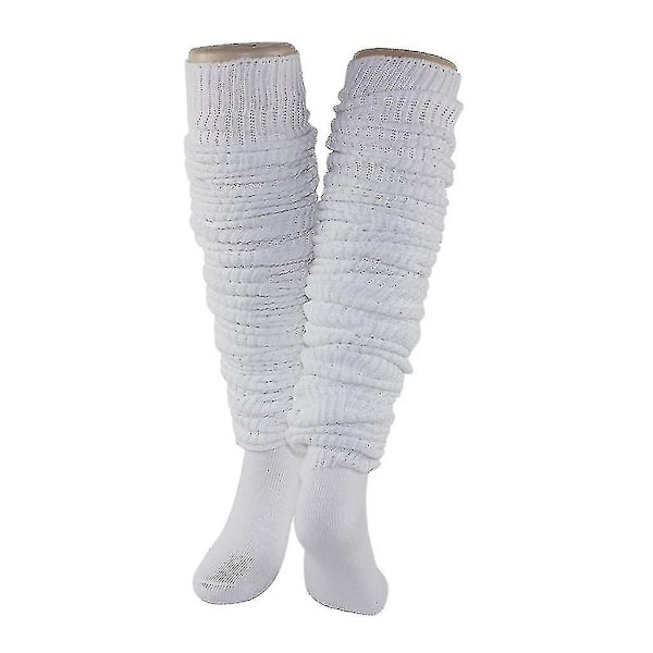 Dam Slouch Topp Ribbade Stickade Långa Strumpor Japansk Lolita Studentuniform Lös Över Knä Bootsstrumpor