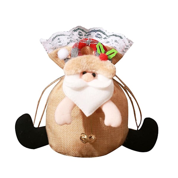 3 st söta bärbara julklappspåsar Jultomte Snögubbe Älg Kreativ godispåse