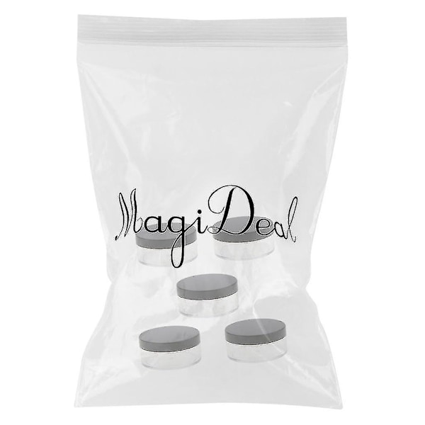 5 stk. 50g tomme plastik pulver krukke med sort låg til kosmetik pulver tom