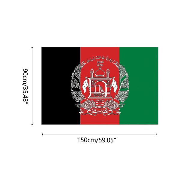 3x5ft Afghanistans flagga - Livfulla färger och UV-blekningsbeständig - Kanvasrubrik och dubbelsömnad - Polyester med mässingsöljetter