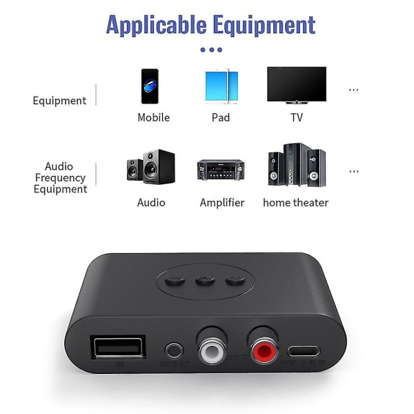 Trådlös bil Bluetooth-kompatibel 5.0 Receiver Adapter Aux Audio Stereo-musik