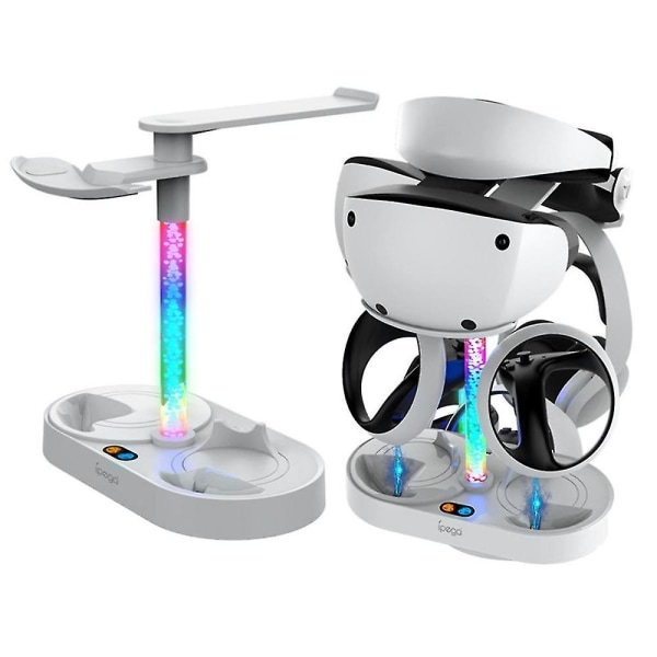 Til Ps Vr2 Magnetic Rainbow Ladestander med farverigt Rgb Light Headset Display Stand til Ps Vr