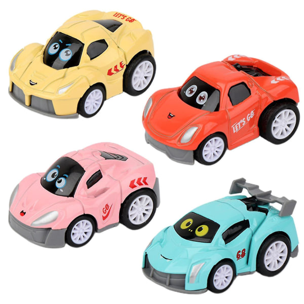 4 kpl Vedettävä auto Putoamisenkestävät Lasten Lelut Seos Minisarjakuva Ajoneuvo Lasten Lahja interaktiiviseen leikkiin