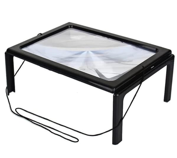 Læseforstørrelsesglas med LED-lys, Stereo Foldable Bracket Forstørrelsesglas