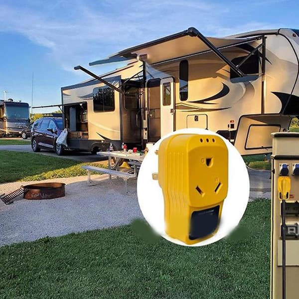 Rv Surge Protector 30-amp Han-til-hun Adapter Kredsløbsanalysator Med Indikator