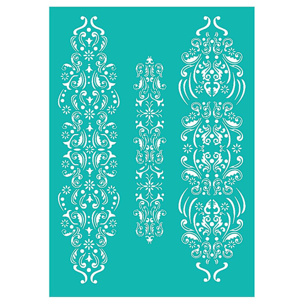 Självhäftande silkescreen-stenciler Diy Vintage Border Screen Printing Stencils