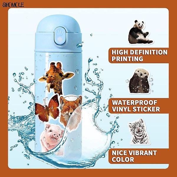 50 st Cartoon Zoo Wild Animals Stickers Kawaii Hund Gris DIY Barnleksaker