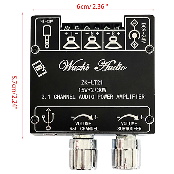 Dc9~24v Digital Power Amplifier Board Preamplifier Parts Stereo Amplify