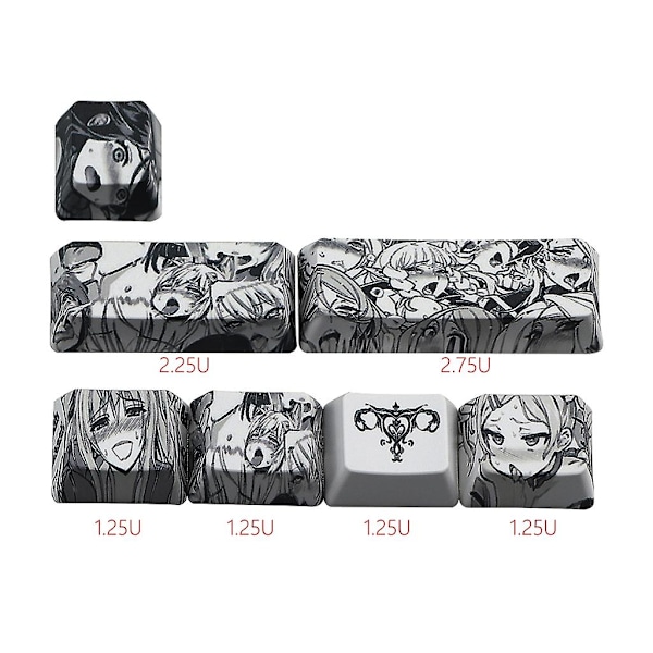 71 nøkler Ahegao Keycap Pbt Oem Profil Standard Sublimeringsprosess Keycap