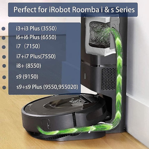 6 st dammsugarpåsar för iRobot Roomba för I7 I3 I4 I8 S9 J7 rengörare