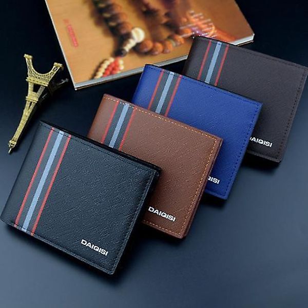 Elegant Minimalistisk Tegnebog med Flere Rum og Slidstærkt Kort Etui black