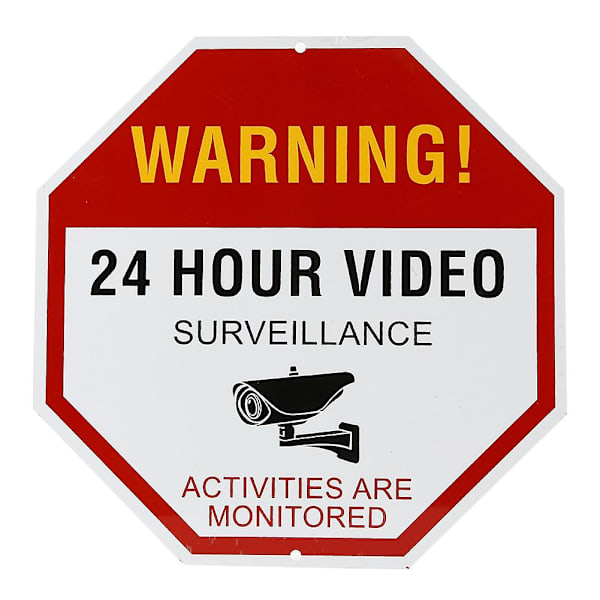 24 tunnin videovalvonnan turvallisuusvaroituskyltti - 30x30cm uutuus alumiinikyltti tunkeilijoiden välttämiseksi