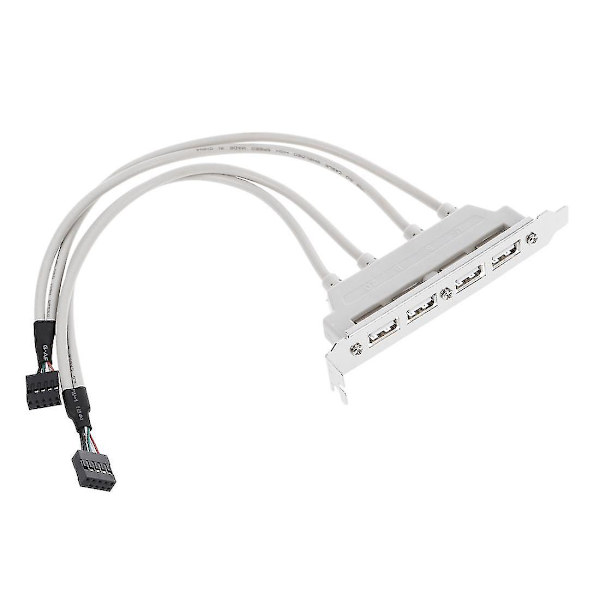 Kaksoisemolevy 9-nastainen liitin 4-porttiseen USB 2.0 naarasjohto PCI-kiinnike