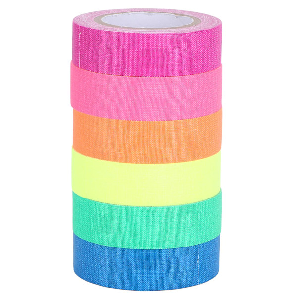 UV Fluorescent Tape 5m Luminous Self-Adhesive Sticker - 6Pcs Set for Household Decoration