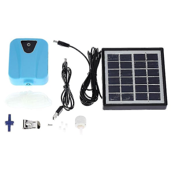 Akvarium Luftpumpe, Solcelledrevet Oxygenator Vand Oxygenpumpe Dam Lufter Akvarium
