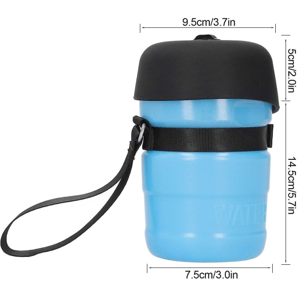Drikkeflaske til kjæledyr, høyytelses hundevannflaske lett å bære, anti-vibrasjonsbittmotstand for hund (blå)