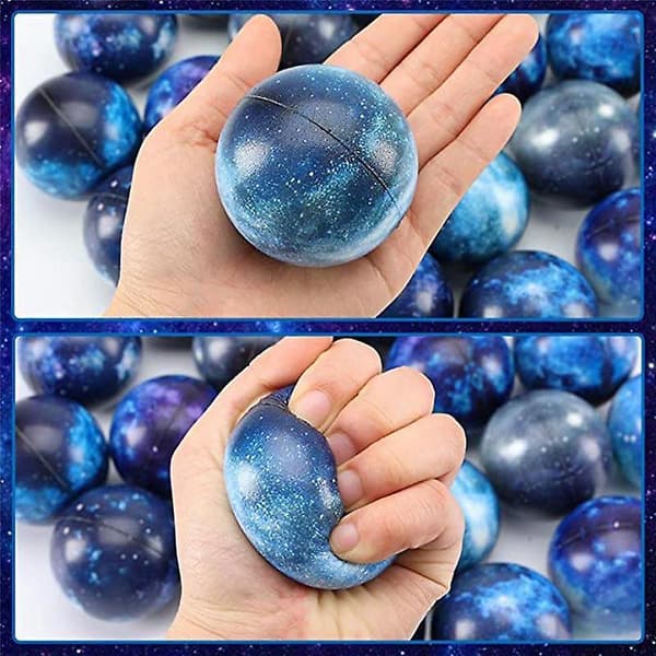20 Pak Galaxy Stressbolde, 2,5 Tommer Rumtema Squeezebolde, Stressaflastende Bold Squeeze Angst