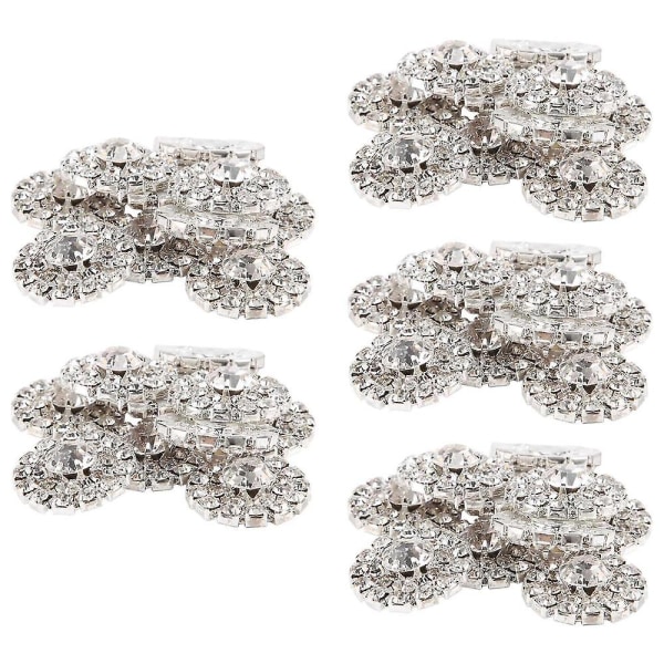 50 stk. Rhinestone dekorationer Flatback smykker Blomster krystal knap tilbehør til gør-det-selv brude bou