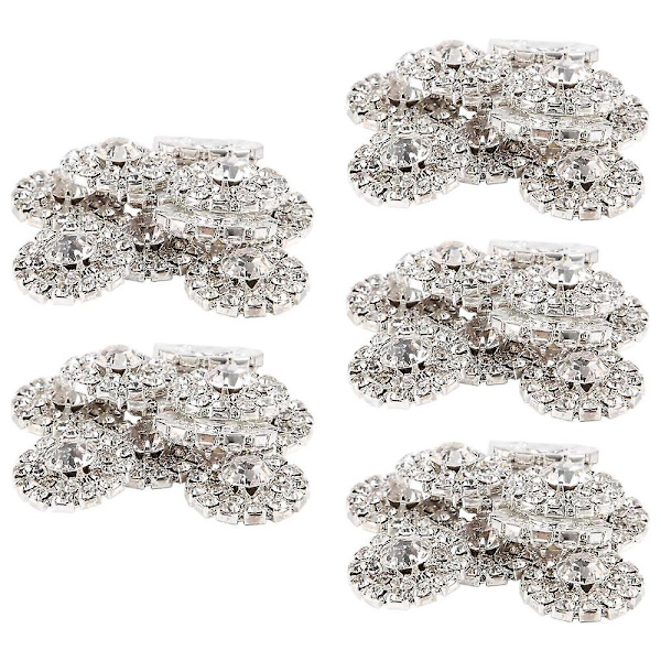 50 stk Rhinestone Pynt Flatback Smykker Blomst Krystal Knapper Tilbehør Til Diy Brude Bouquet