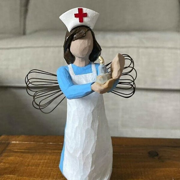 Sjuksköterska Staty Harts Sjuksköterska Skulptur Sjuksköterska Karaktär Staty Hemprydnad Ornament,b