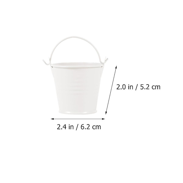 8 stk. 8 stk. Miniature Tinplate Spand Miniature Blomsterspand Tinplate Blomsterspand Mini Planter Spand Til Hjemmet (beige)